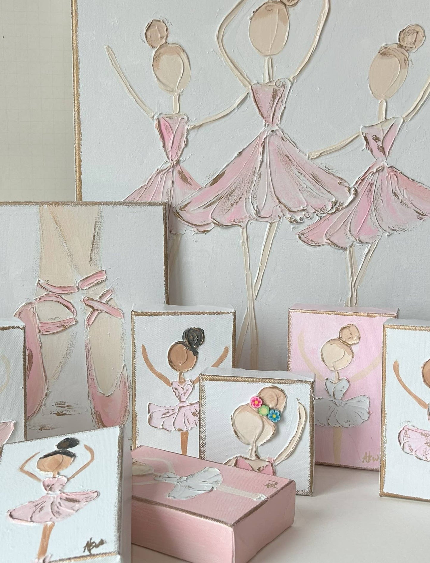 Ballerina canvas hand painted textured recital dance ballet