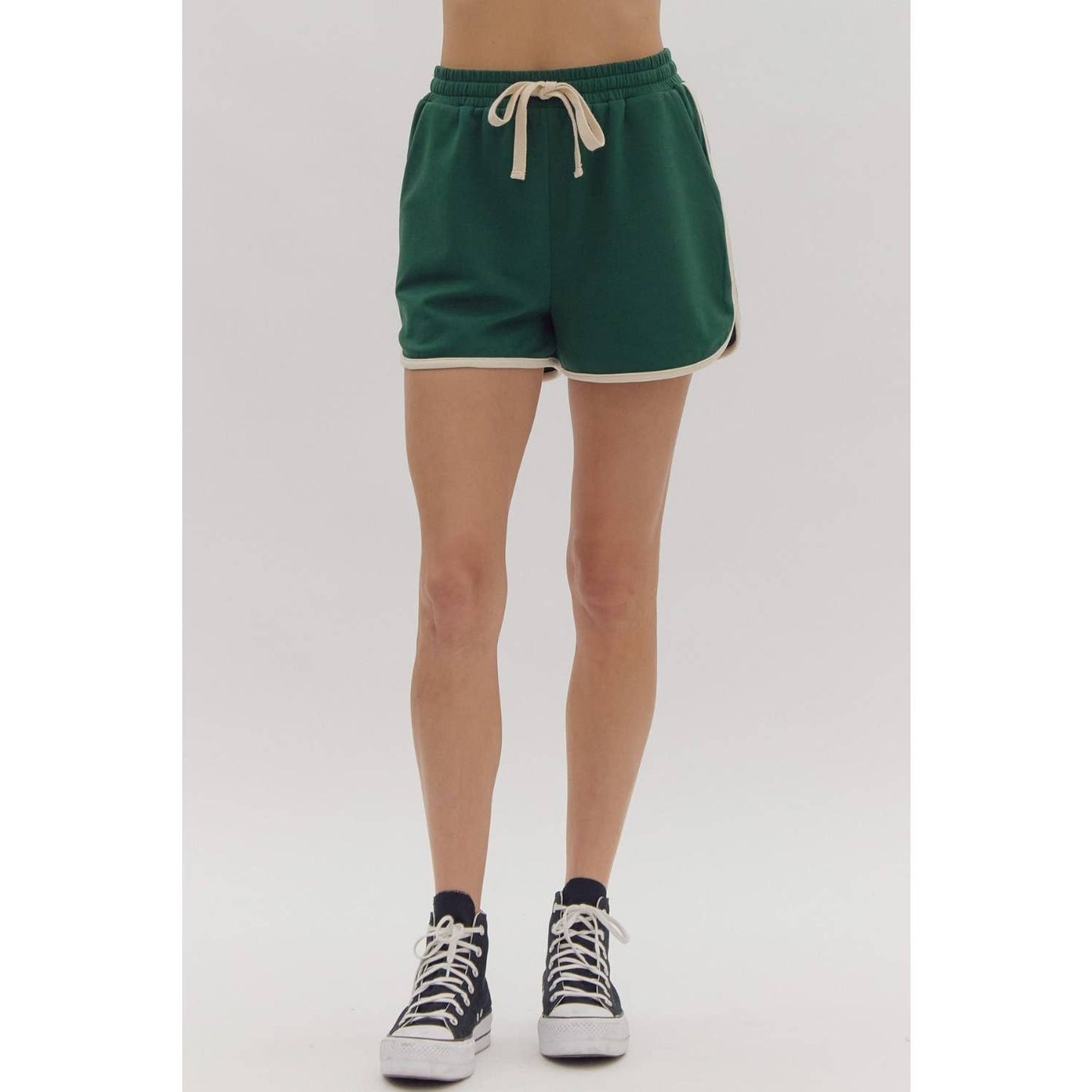 Solid high-waisted dolphin shorts