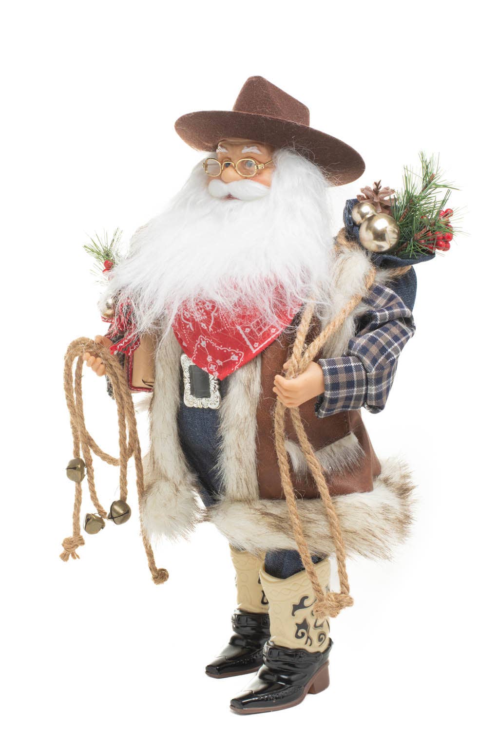 NEW - Brown Western Santa