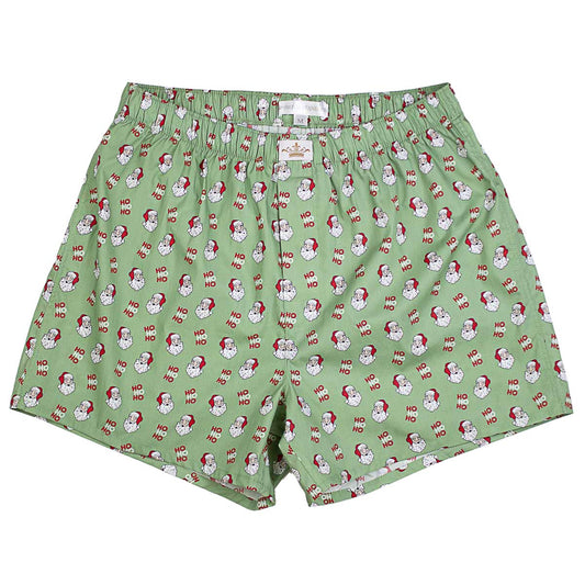 Men's HoHoHo Santa Boxers   Sage/Red/White   -Asst.