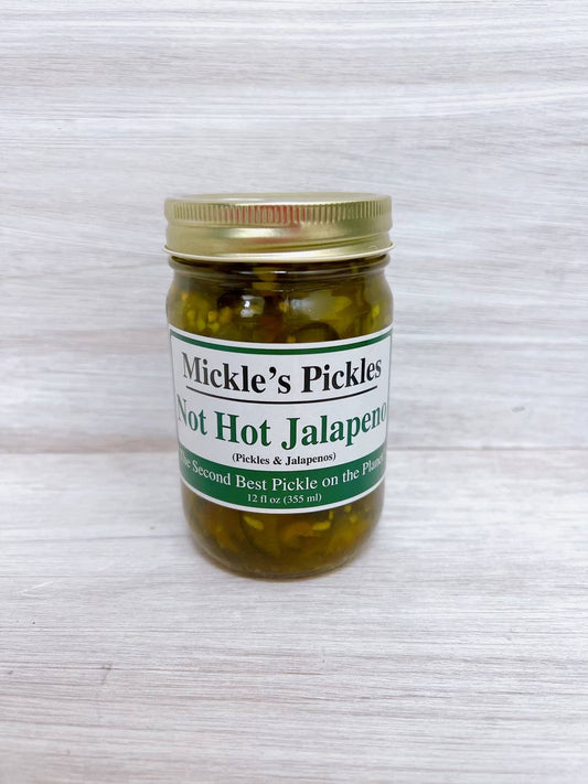 Not Hot Jalapeno Mickle's Pickles 12oz Jar