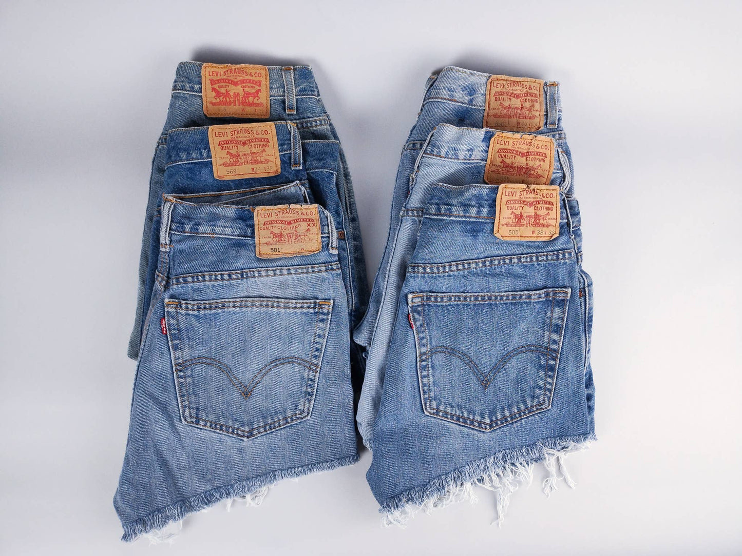 High-Rise Upcycled Denim Cutoff Shorts - Original