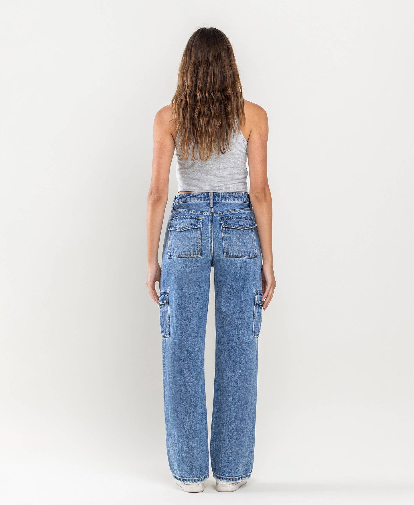 HIGH RISE WIDE LEG CARGO JEANS
 V3446