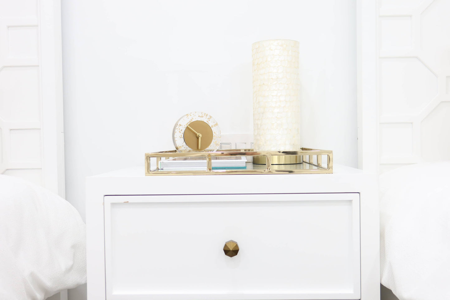 16" Square Mirror Tray- Gold