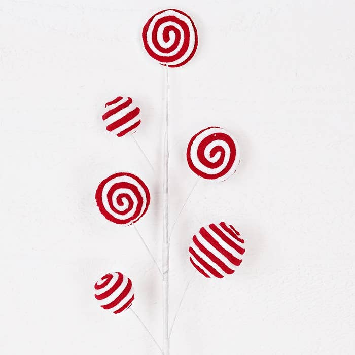 30380- 23in Spray-Pom Pom Peppermint Ball and Lollipop