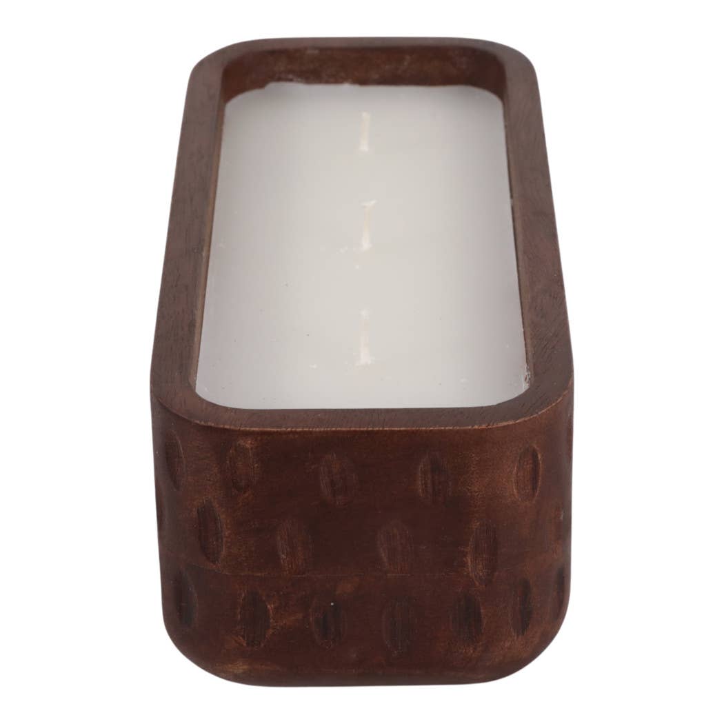 Scented Candle - Vanilla Soy Wax Brown Wood Hammered, 18 Oz.