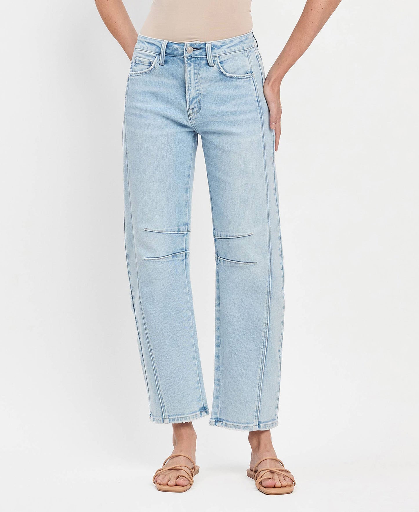 HIGH RISE BARREL LEG JEANS F5768LT