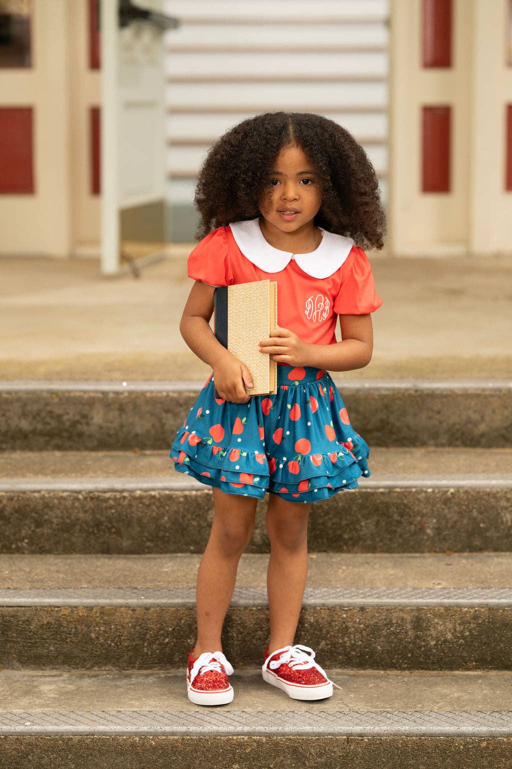 Peter Pan Puff Sleeve Tee - Red