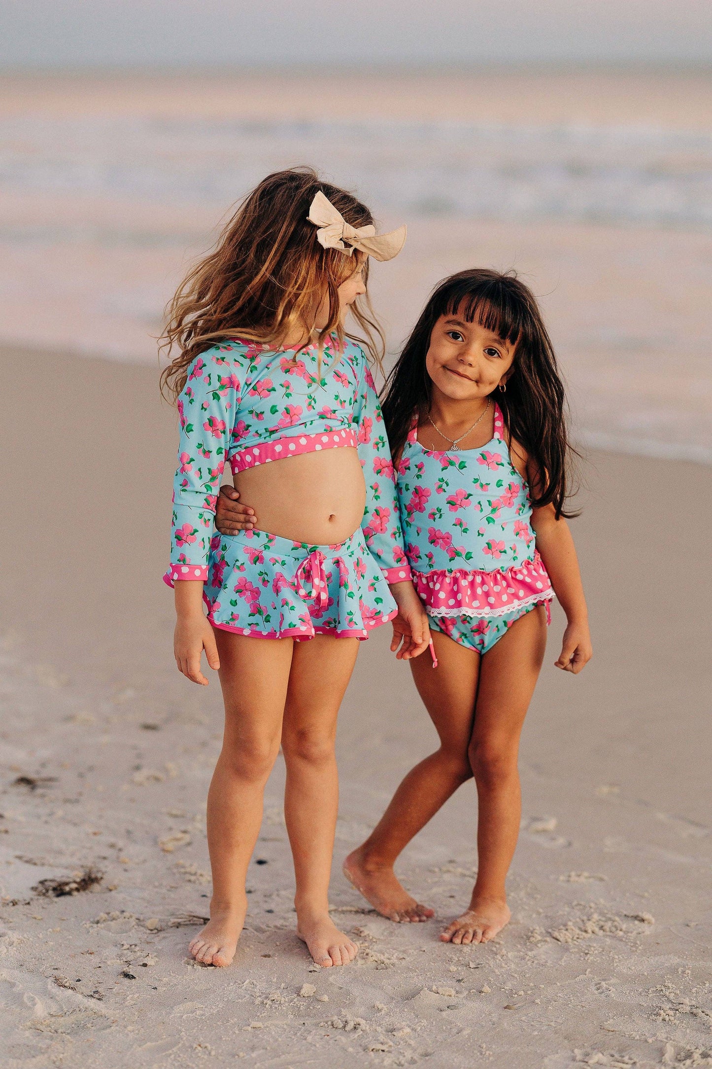 Girls Swimsuit - Ruffle Tankini - Bougainvillea