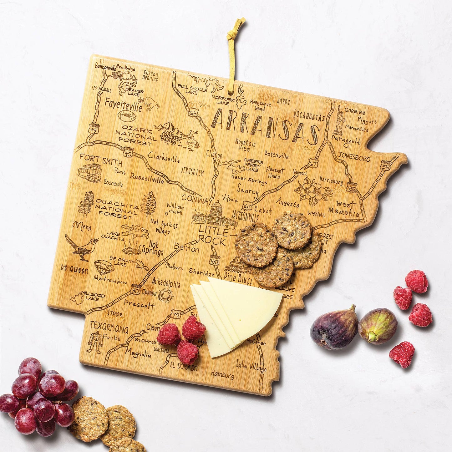 Destination Arkansas State-Shaped Serving & Cutting Board