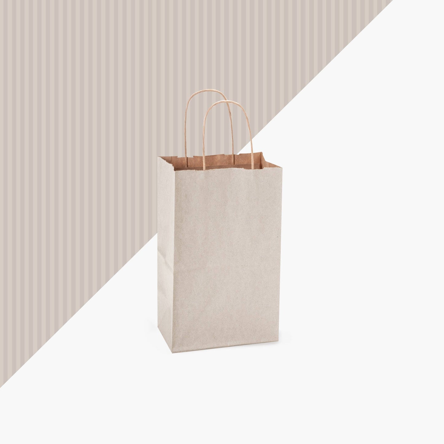 Recycled Shadow Stripe Kraft Paper Shopping Bags