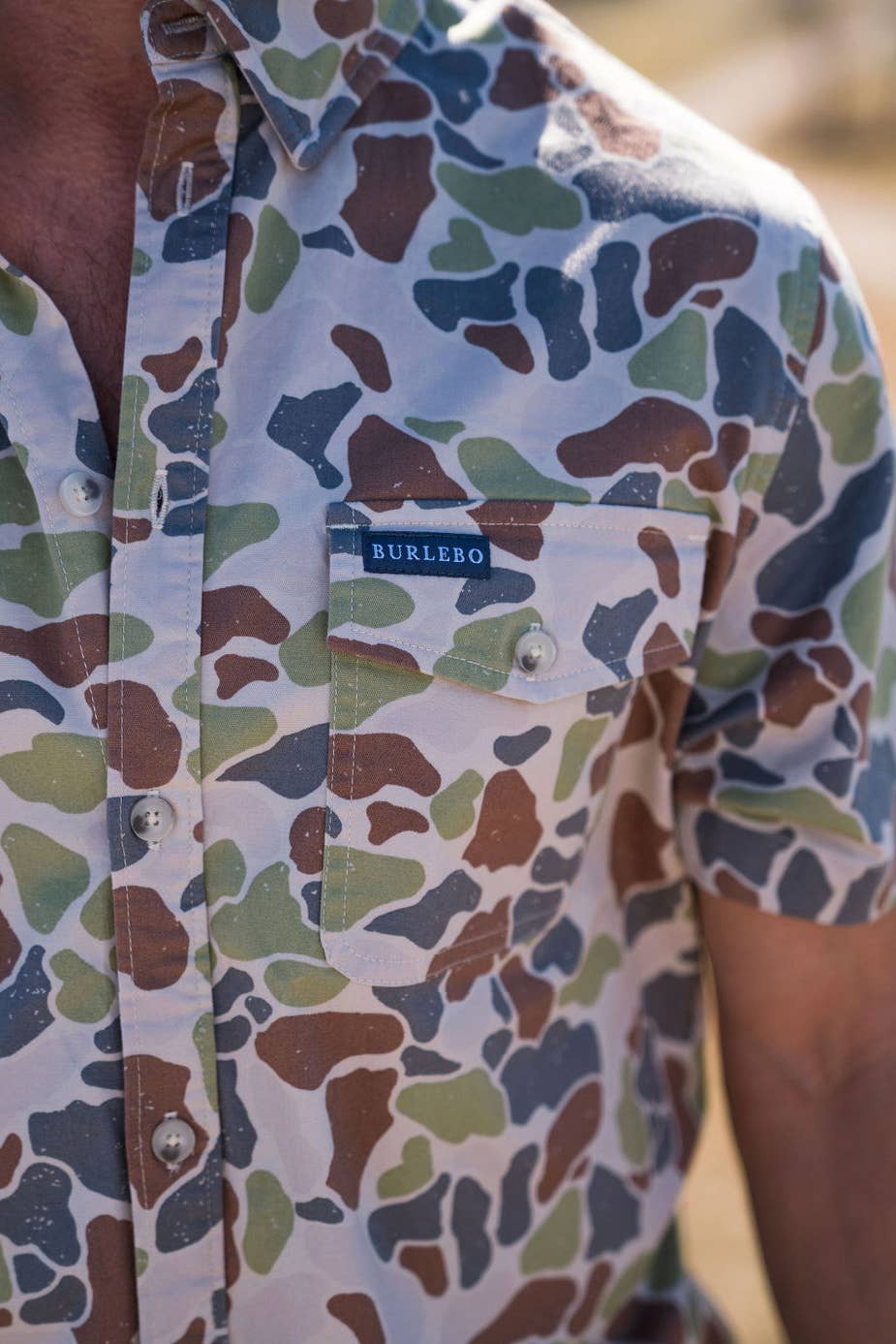 Cotton Twill Button Up - Driftwood Camo