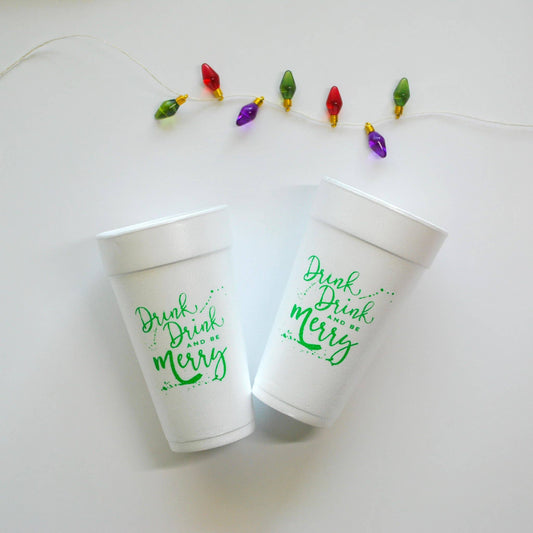 20oz. Styrofoam Cup 10 Pack Sleeve {Drink Drink & Be Merry}