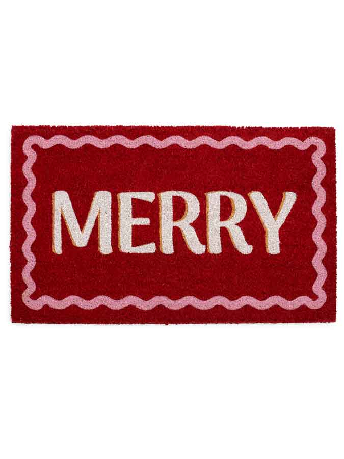 "M-E-R-R-Y" DOORMAT,MULTI