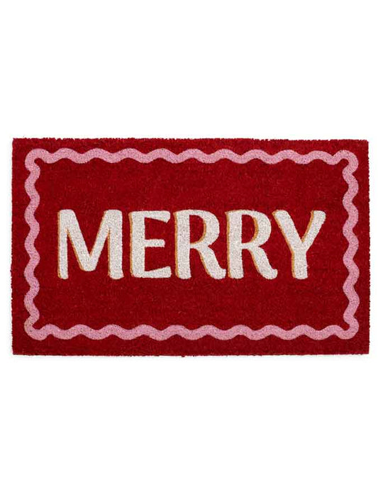 "M-E-R-R-Y" DOORMAT,MULTI