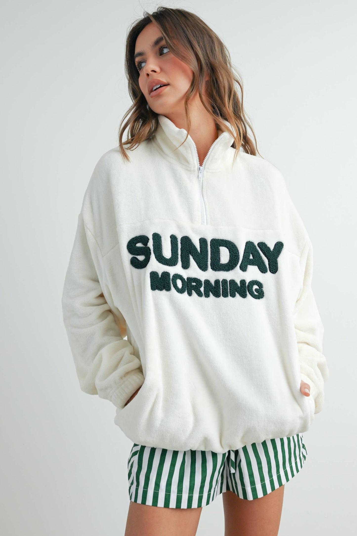 Sunday Morning Half-Zip Pullover Sweatshirt - BMT7579