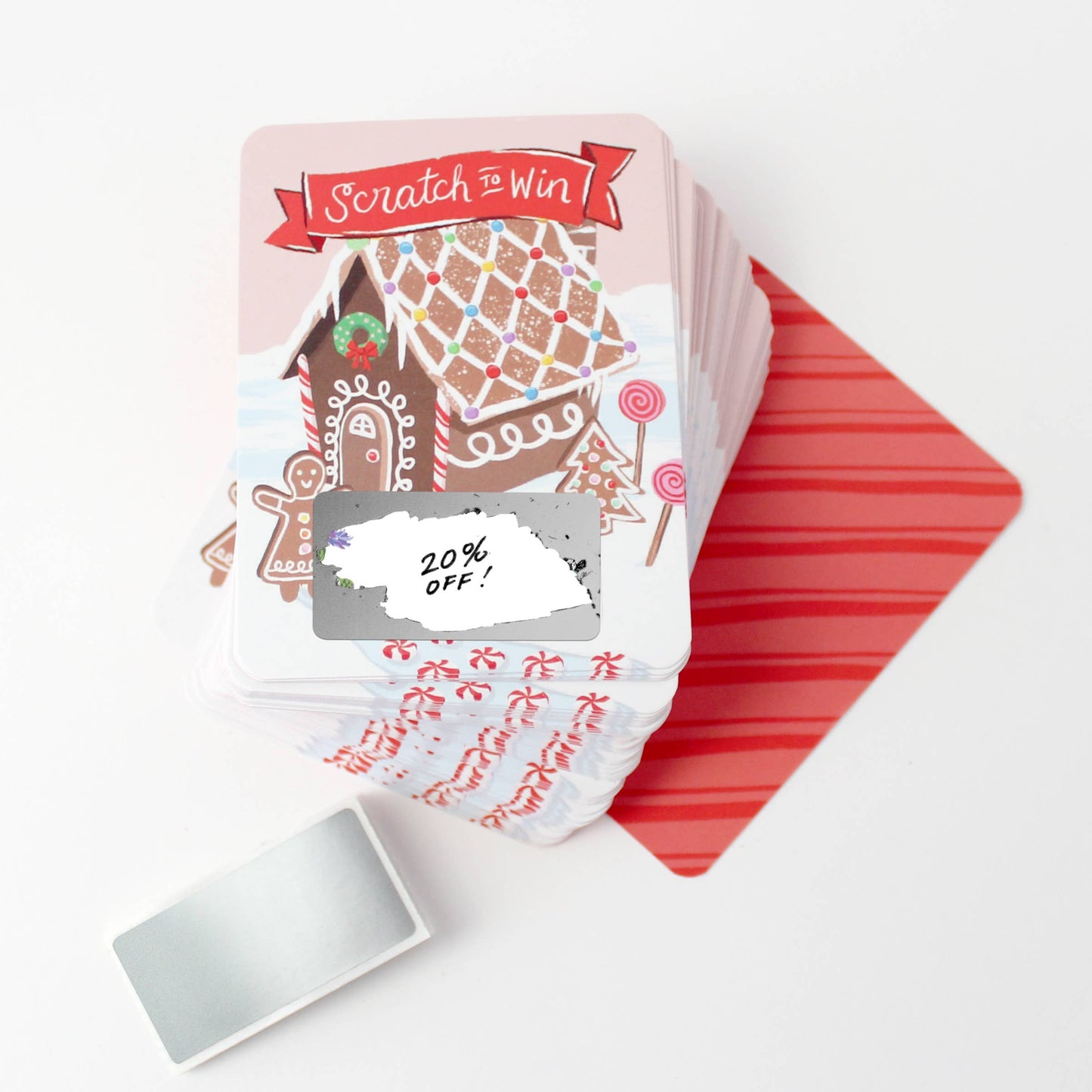 100 Customer Scratch-off Cards - Gingerbread House