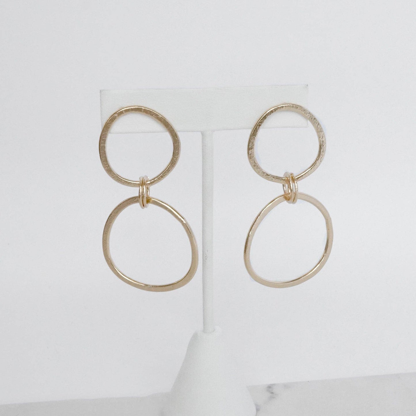 Golden Boho 2 Hoop Statement Earrings