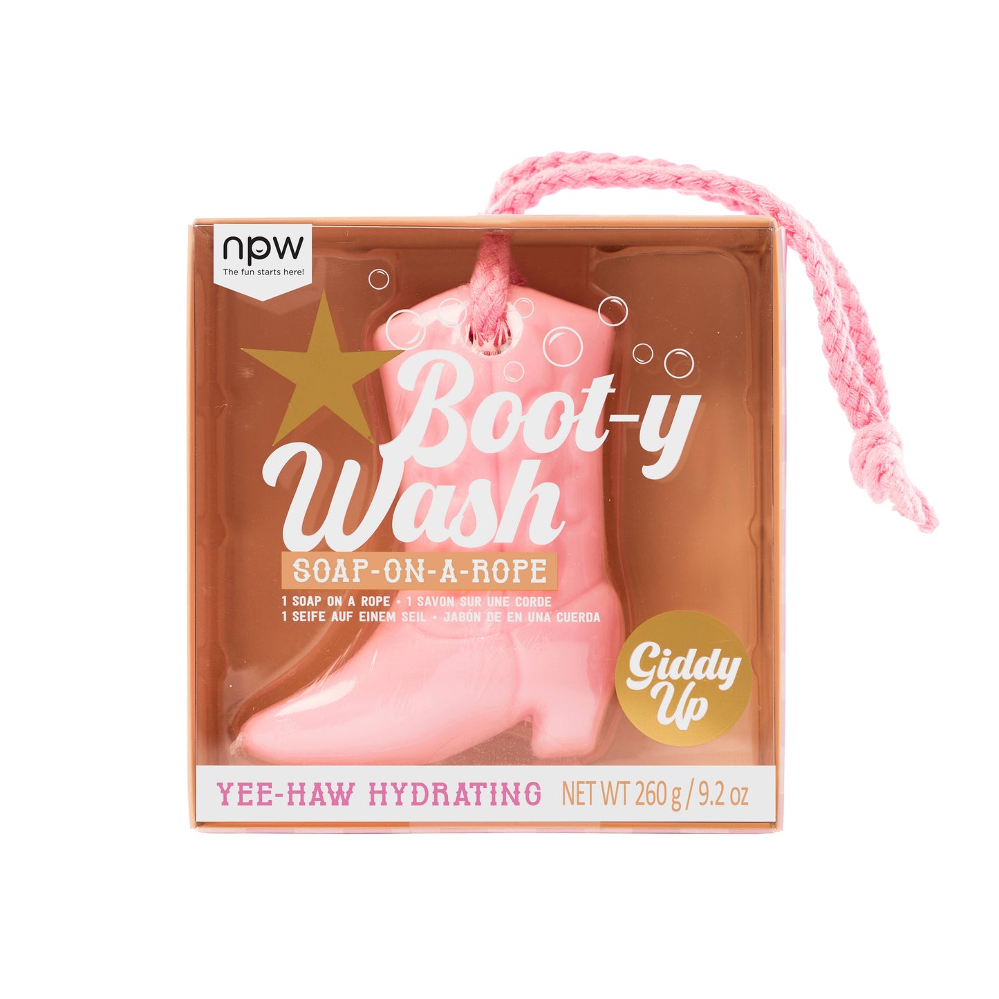 Western Pink Cowboy Boot Soap on a Rope