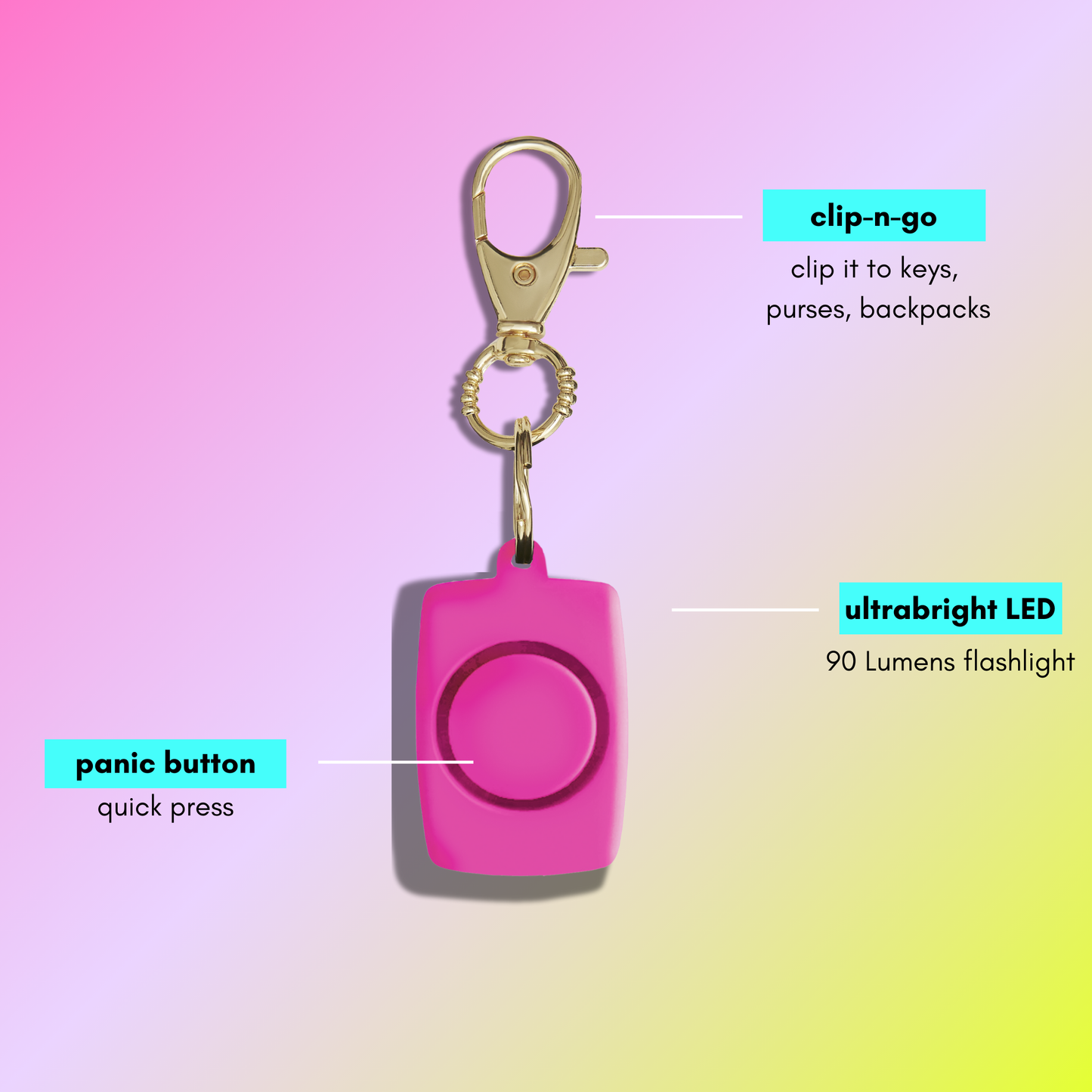 Mini Personal Alarm | Pink