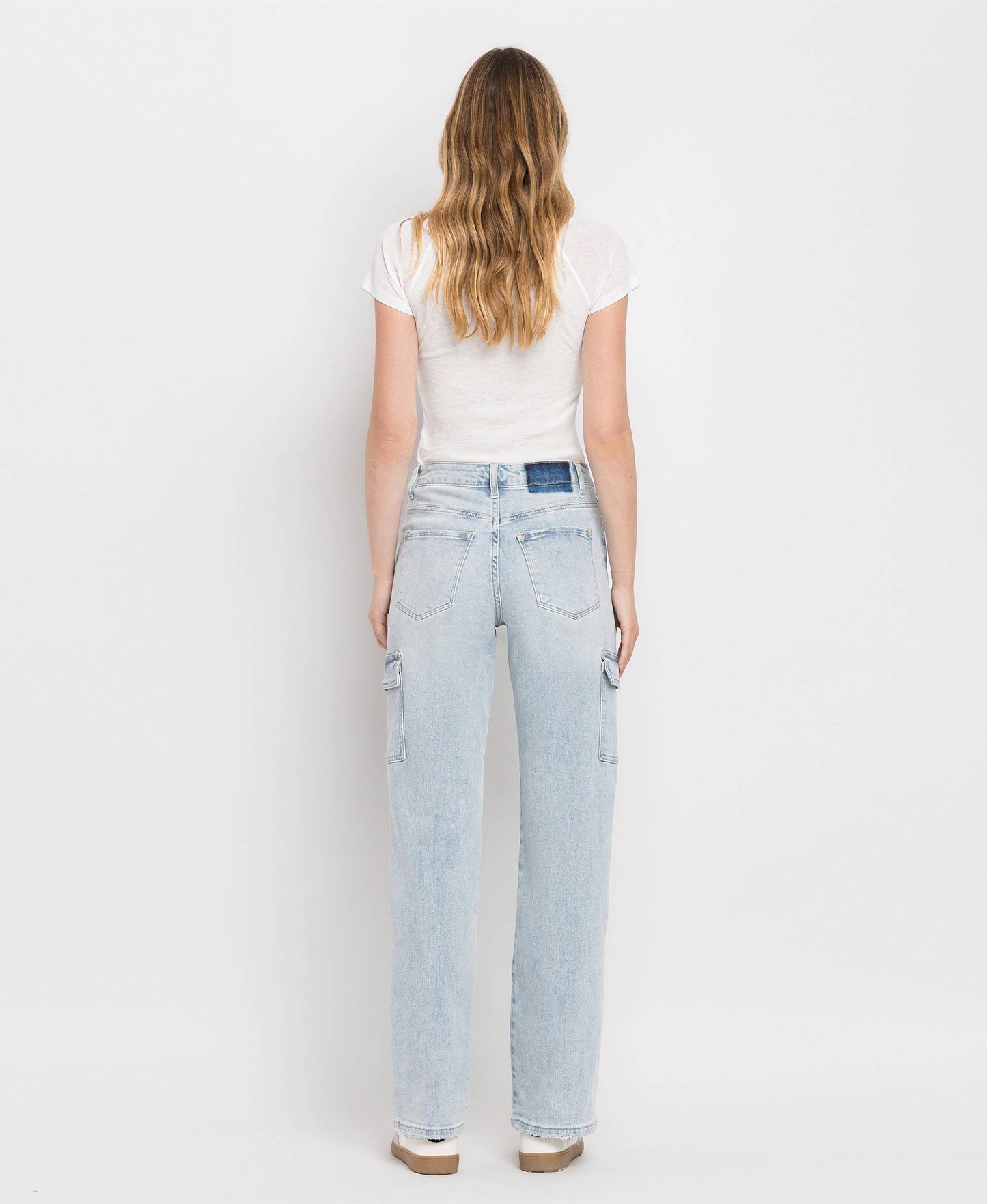 90'S VINTAGE SUPER HIGH RISE CARGO STRAIGHT JEANS T5790