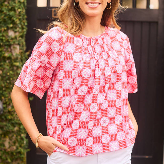 Top Jane Quilted Charm Red XL