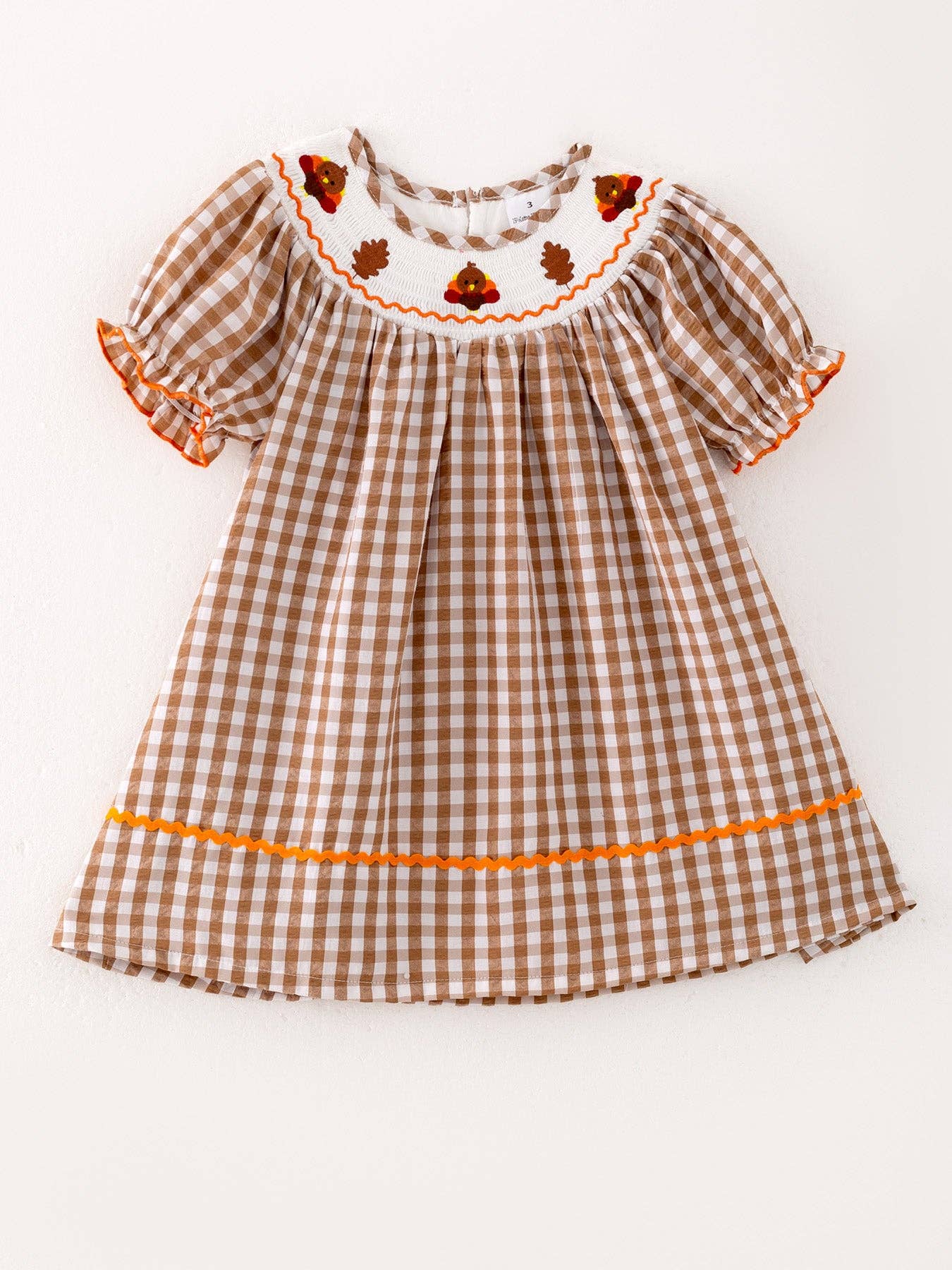 Thanksgiving Turkey Smocking Embroidered Girls Dress