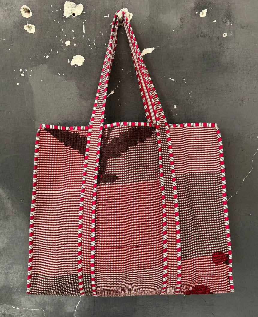 Patchwork Quilted Cotton Bag Block Print Jhola Bag Girls Bag