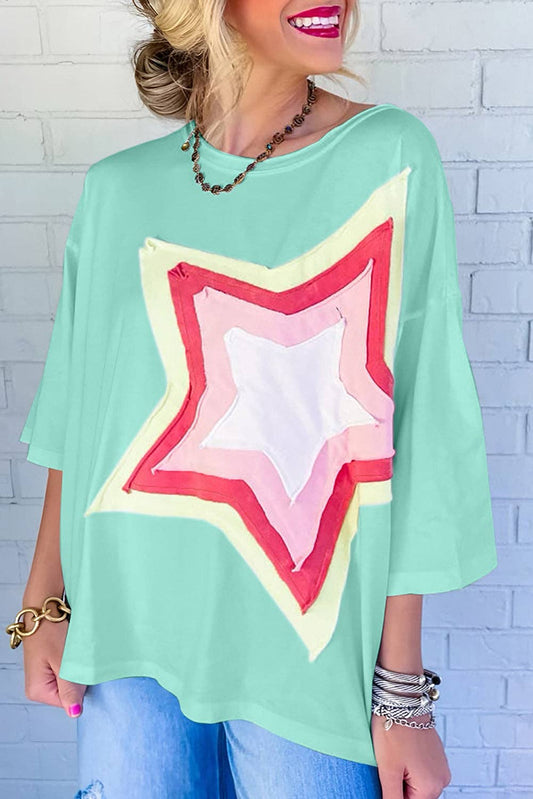 Star Colorblock Oversized Tee