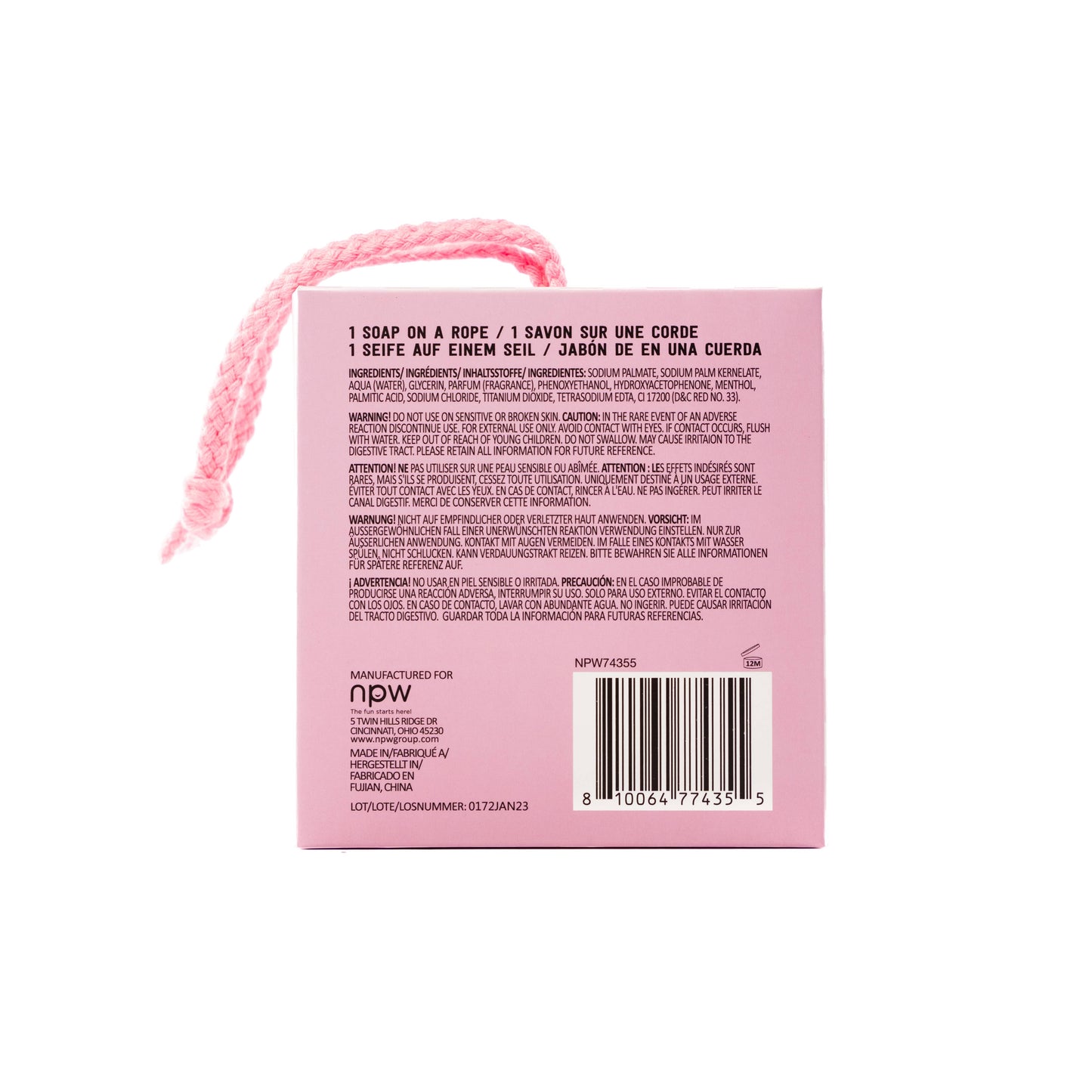 Western Pink Cowboy Boot Soap on a Rope