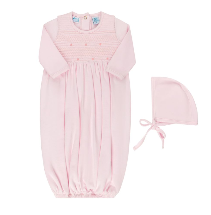 Baby Boys & Girls Smocked Bullion Gown w/Hat