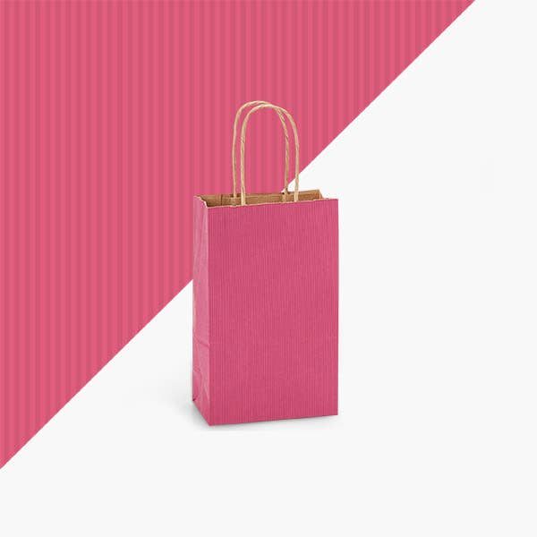 Recycled Shadow Stripe Kraft Paper Shopping Bags
