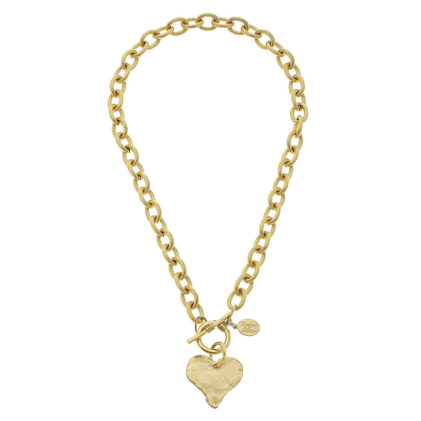 Handcast Heart Toggle Necklace 16”