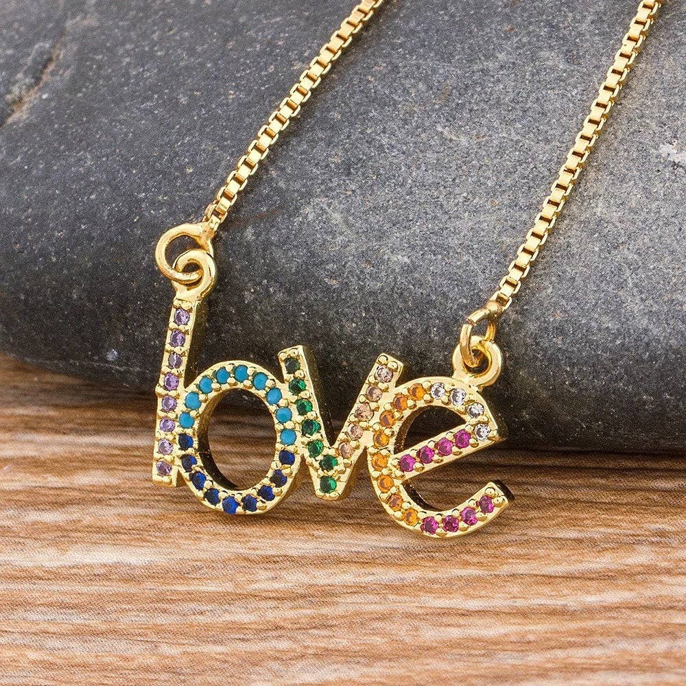 18k Gold Filled Colored Love Charms