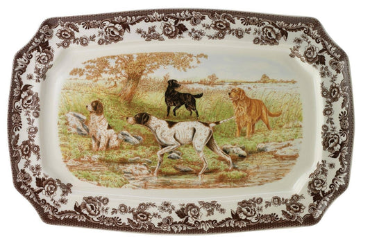 Spode Woodland Rectangular Platter 17.5 inch (All Dogs)