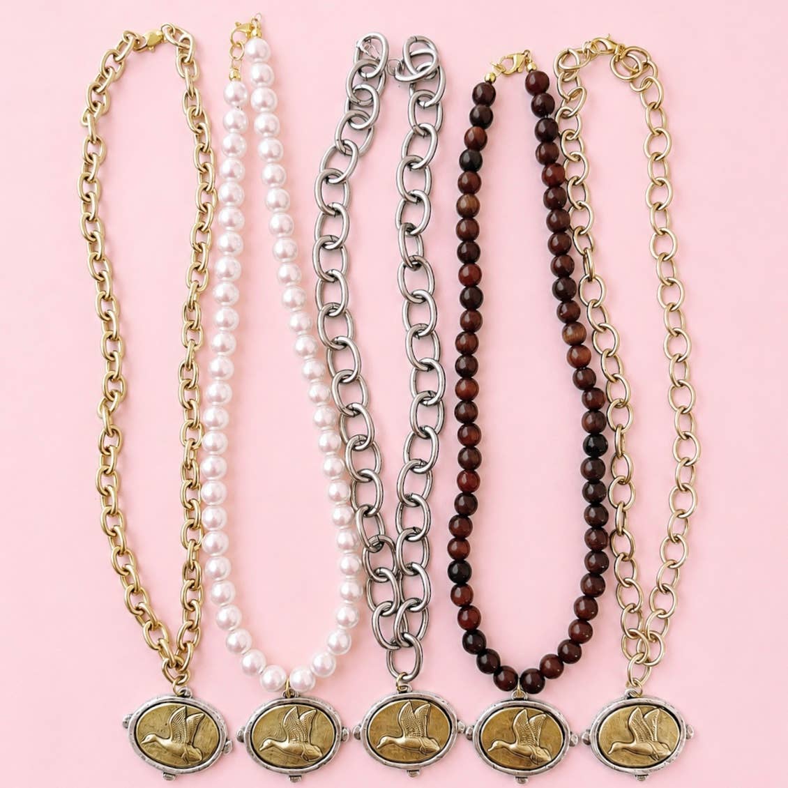 The Mixed Metal Signature Duck Necklace by MC