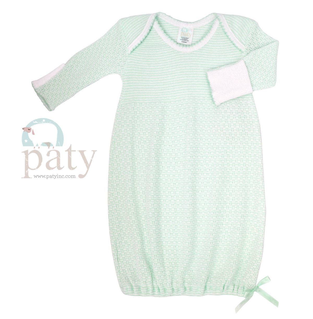 Paty Knit Overlap Shoulder Gown (Solid Color, No Bow) #215X