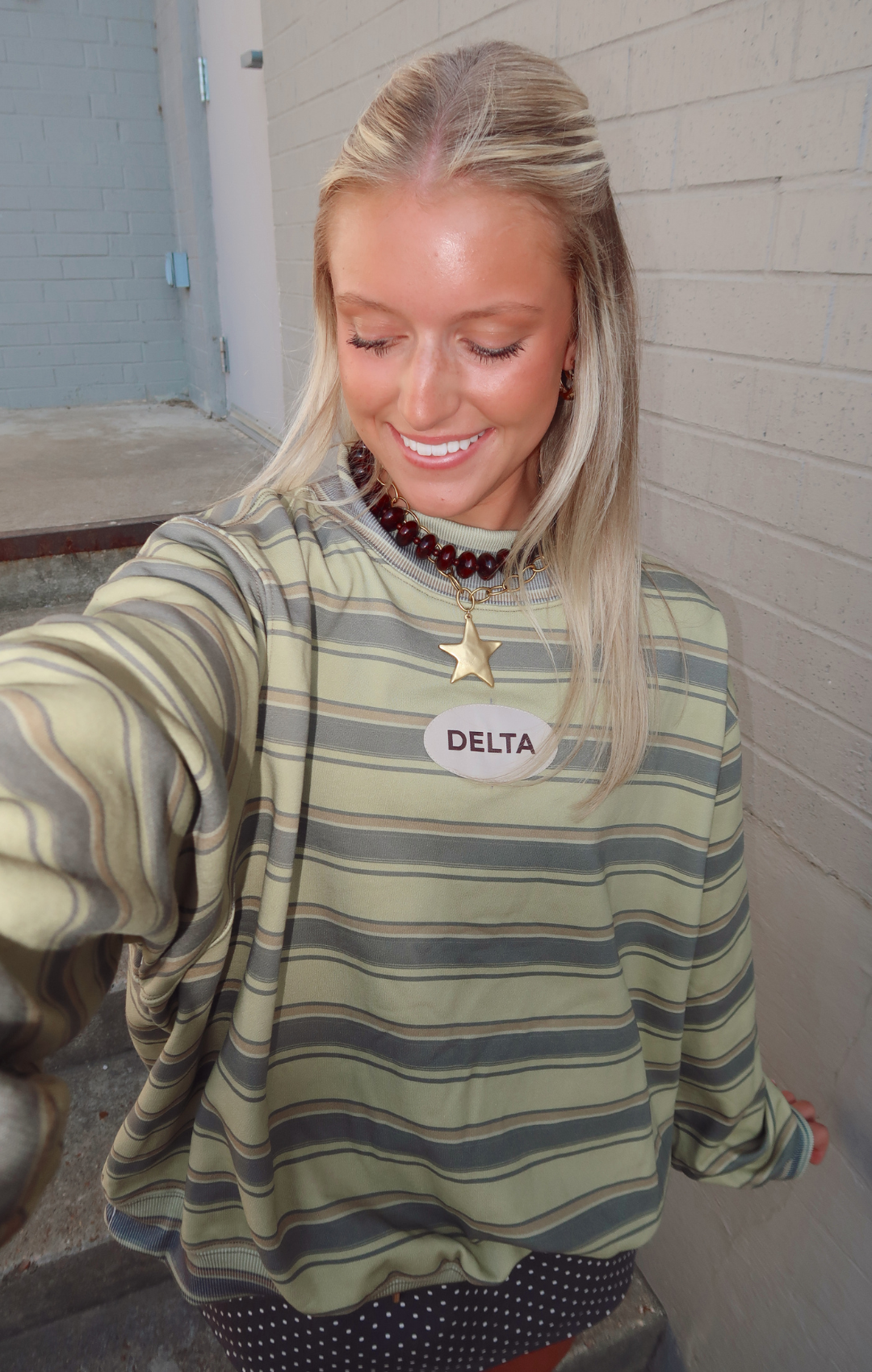 Delta Green Stripe Mockneck Sweatshirt