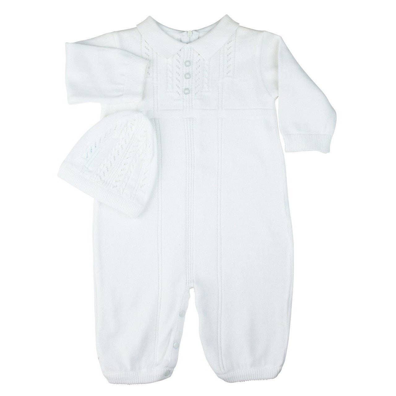 Baby Boys Collar Knit Longall with Hat