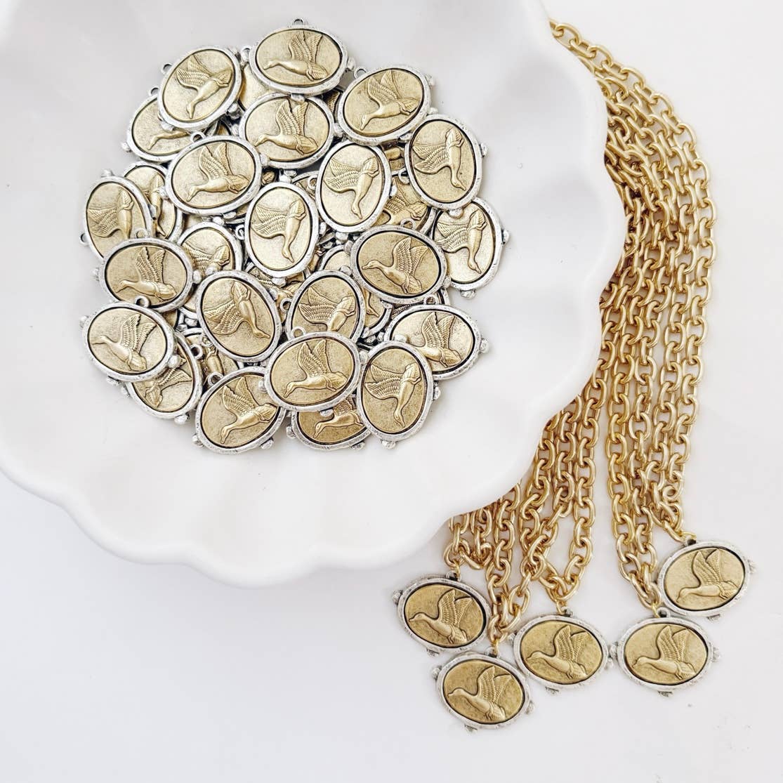The Mixed Metal Signature Duck Necklace by MC