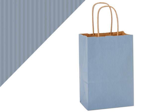 Recycled Shadow Stripe Kraft Paper Shopping Bags
