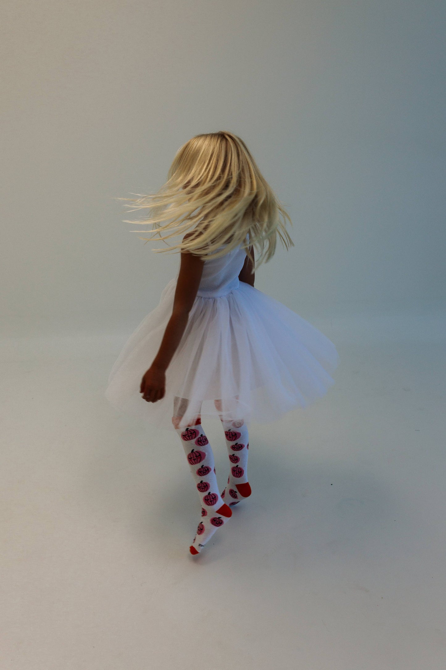PUMPKIN + POLKA DOTS | knee high socks