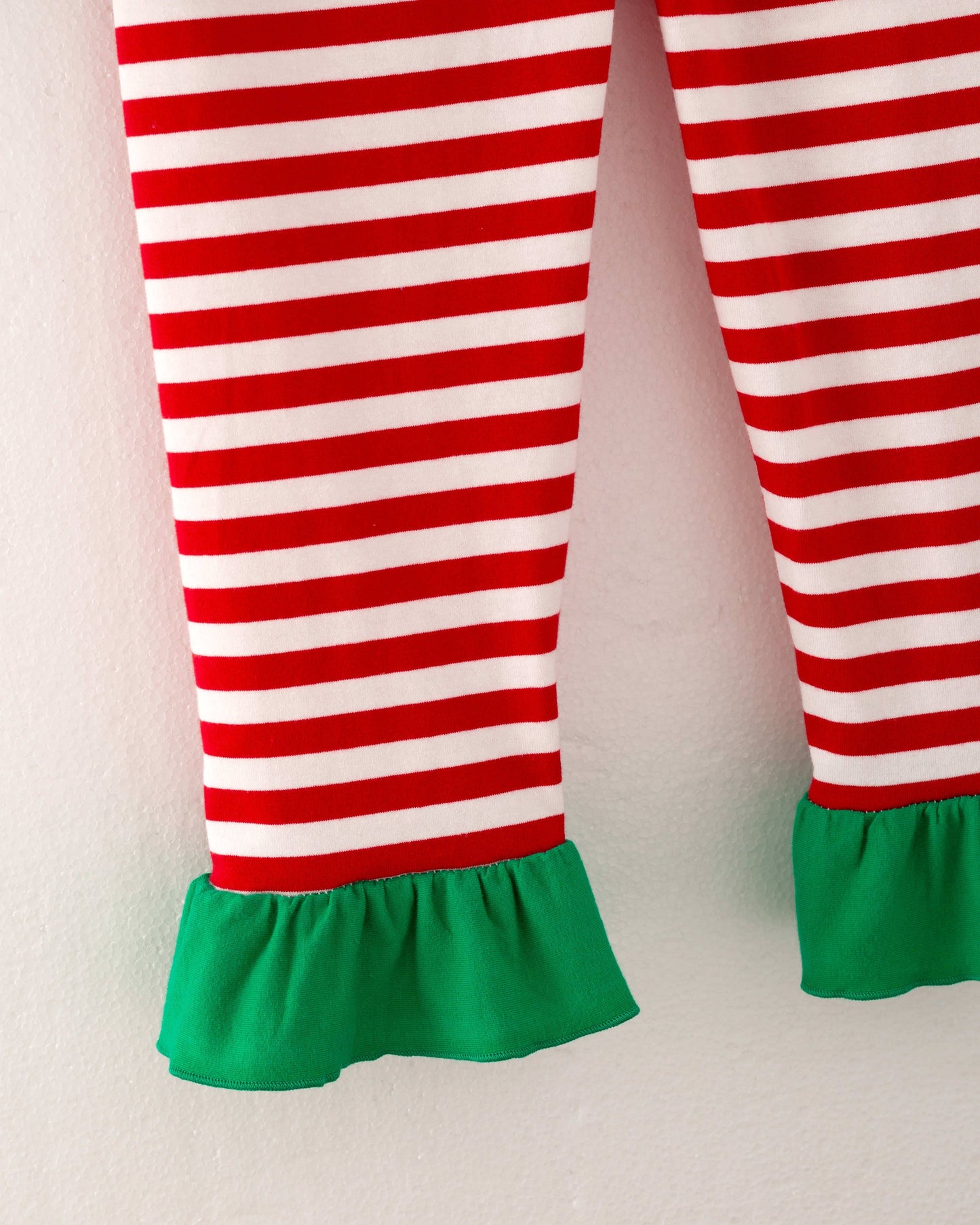 Christmas Stripe Ruffle Pajamas Set