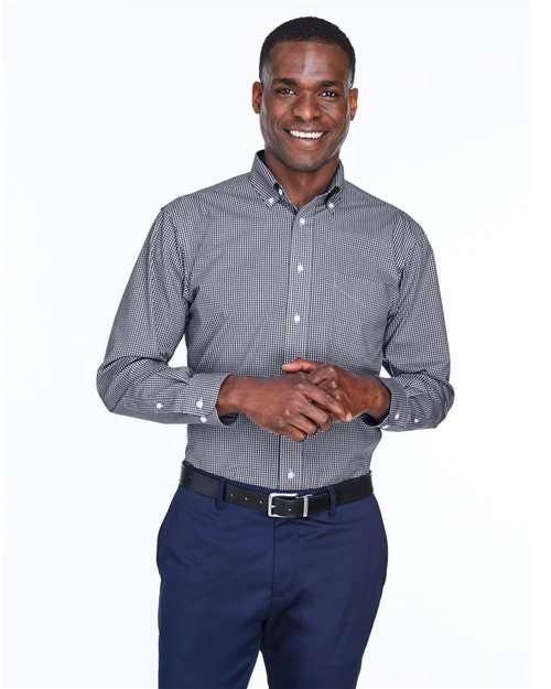 Devon & Jones D640 Men's Crown Collection® Gingham Check Woven Dress Shirt