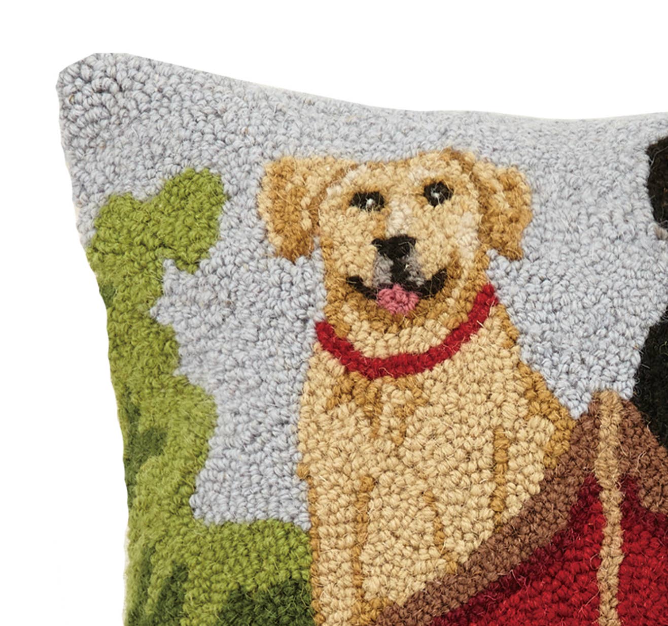 Lab Dogs On Canoe Hook Pillow