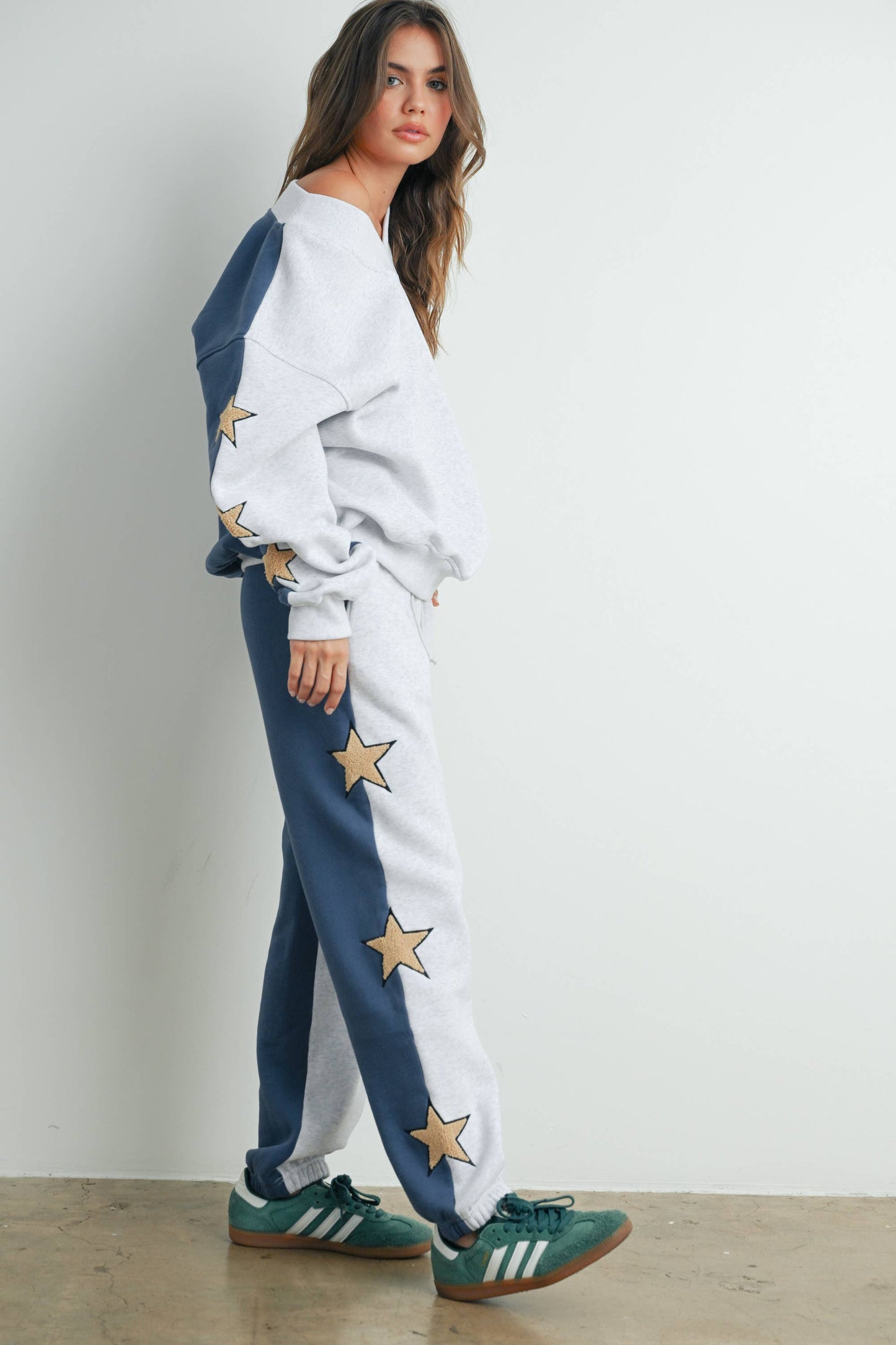 Color Block Sweatpants with Star Detail - BMP7570