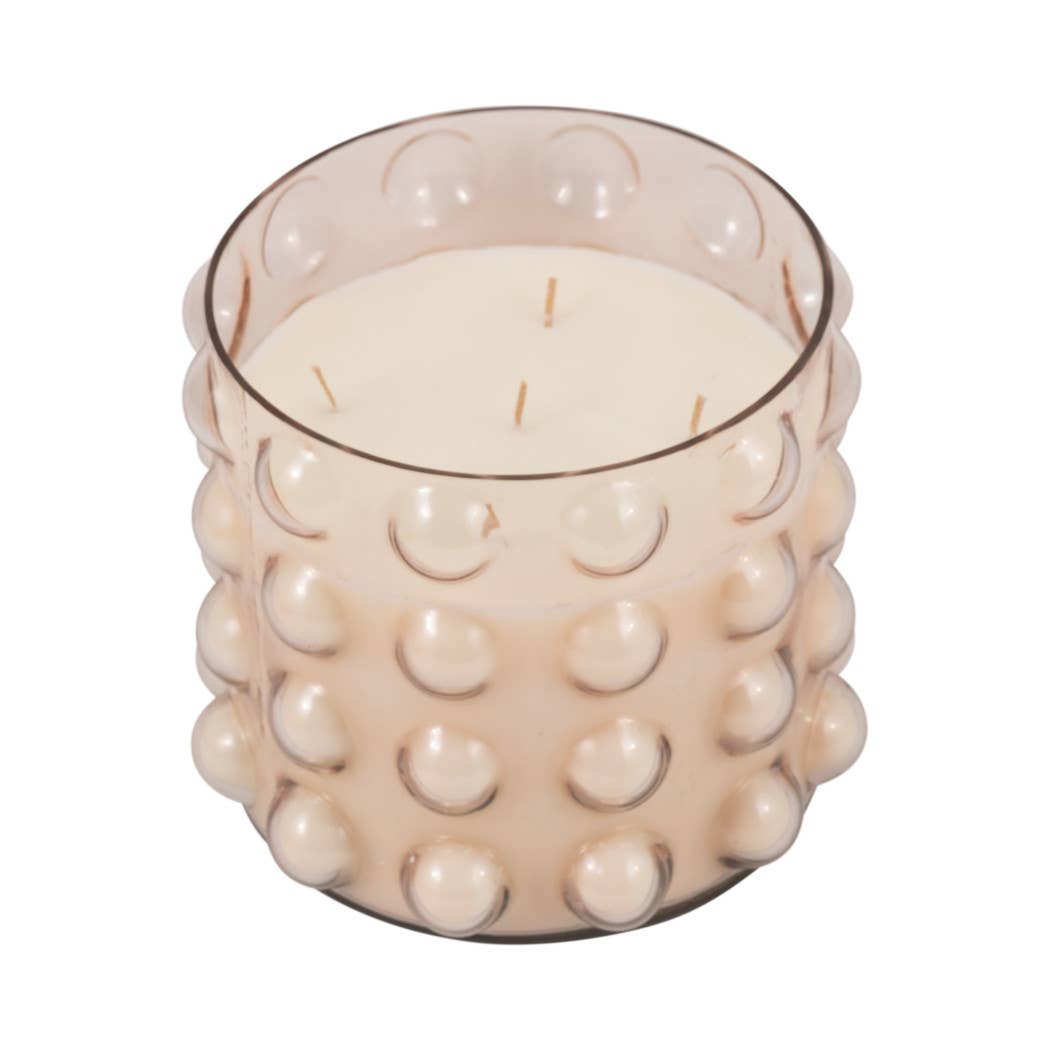 Scented Candle - Peony and Blush Suede Bubble Glass, 102 Oz