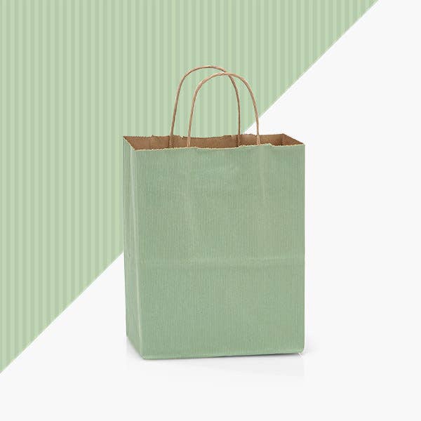 Recycled Shadow Stripe Kraft Paper Shopping Bags