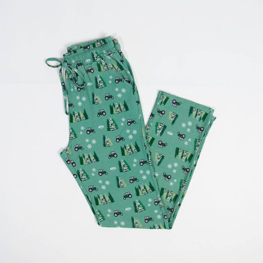 Christmas 2024 Green Tractor Christmas Pajama Pants - Adult