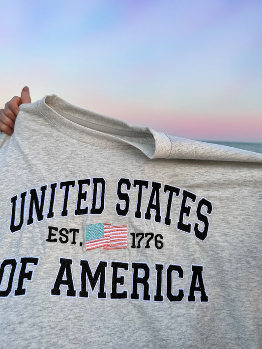 United States of America Embroider Flag Tee